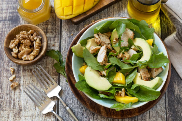 salada frango e abacate